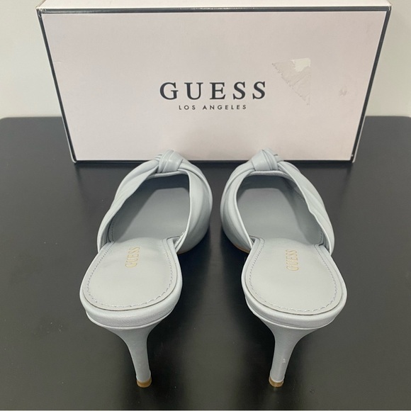 Guess Women's Akela Knot Front Pointed Toe Mules Leather Light Gray Size 5.5 - Picture 5 of 6